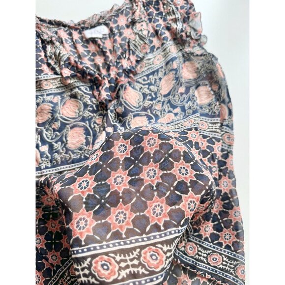 VELVET BY GRAHAM & SPENCER Kimora Monaco Floral Georgette Ruffle Blouse, Size S - Picture 9 of 11